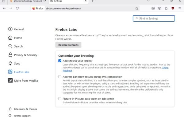 [Experimental] Firefox now supports Progressive Web Apps on Windows