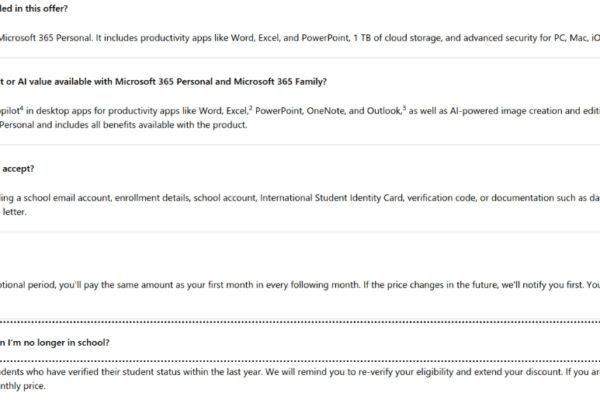 Microsoft 365 Personal is free for a year for college students in the U.S.