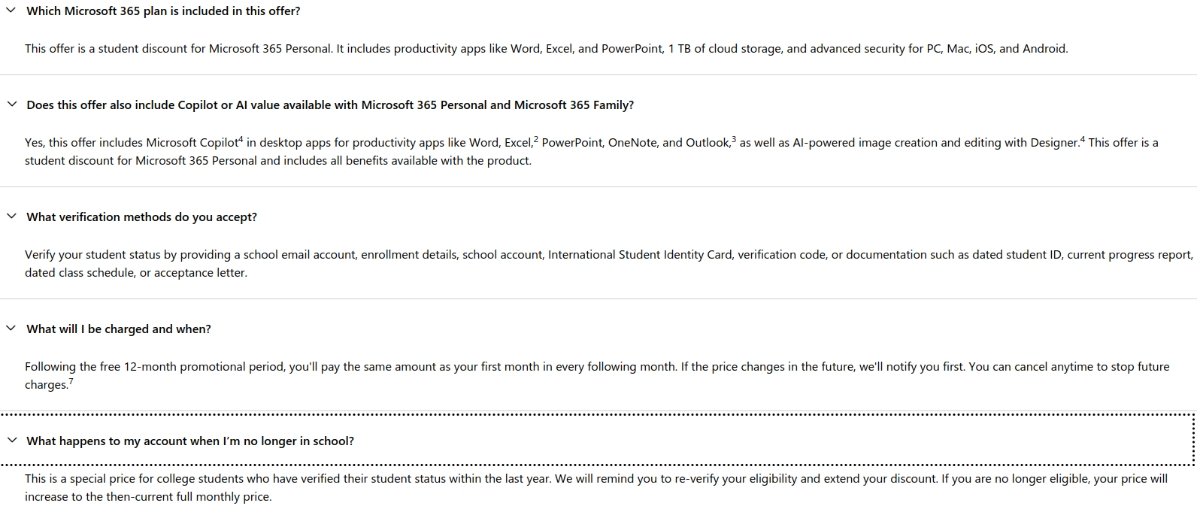Microsoft 365 Personal is free for a year for college students in the U.S.