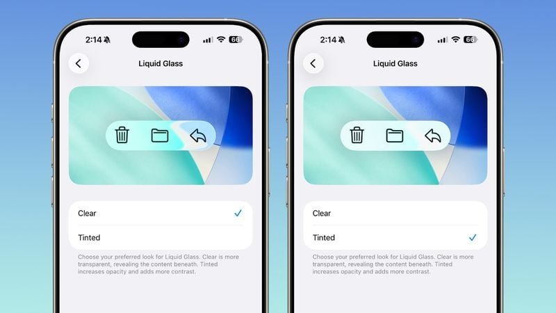 Apple is introducing a way to control Liquid Glass transparency in iOS, iPadOS and macOS