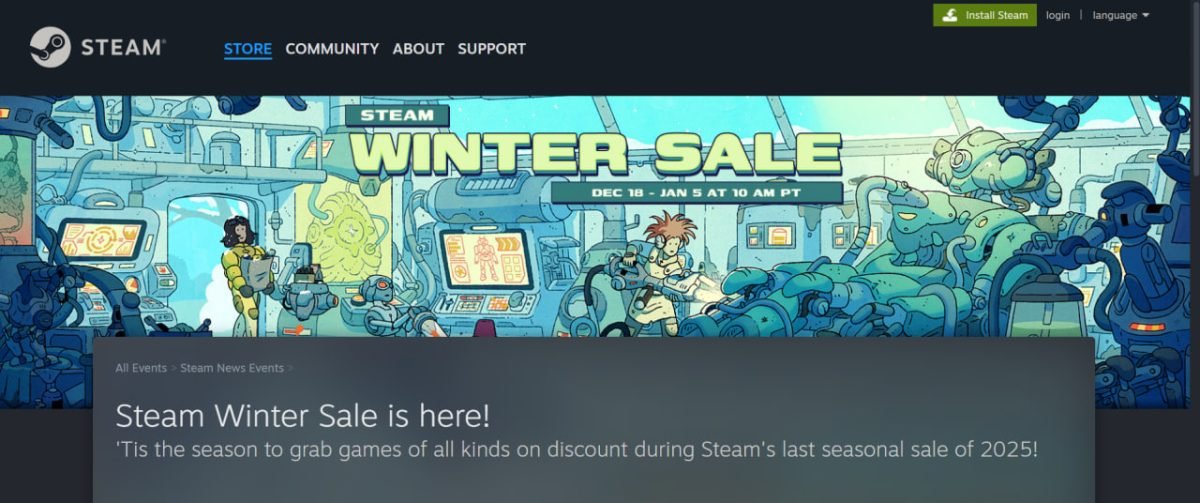 Steam Winter Sale 2025 is live with steep discounts on new and older PC games