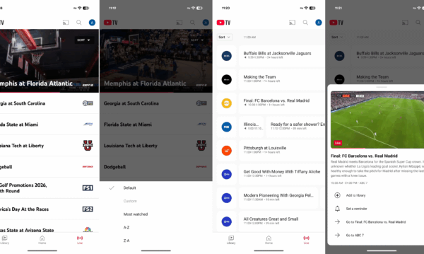 YouTube TV Updates Mobile Live Guide With Redesigned Interface on Android And iOS