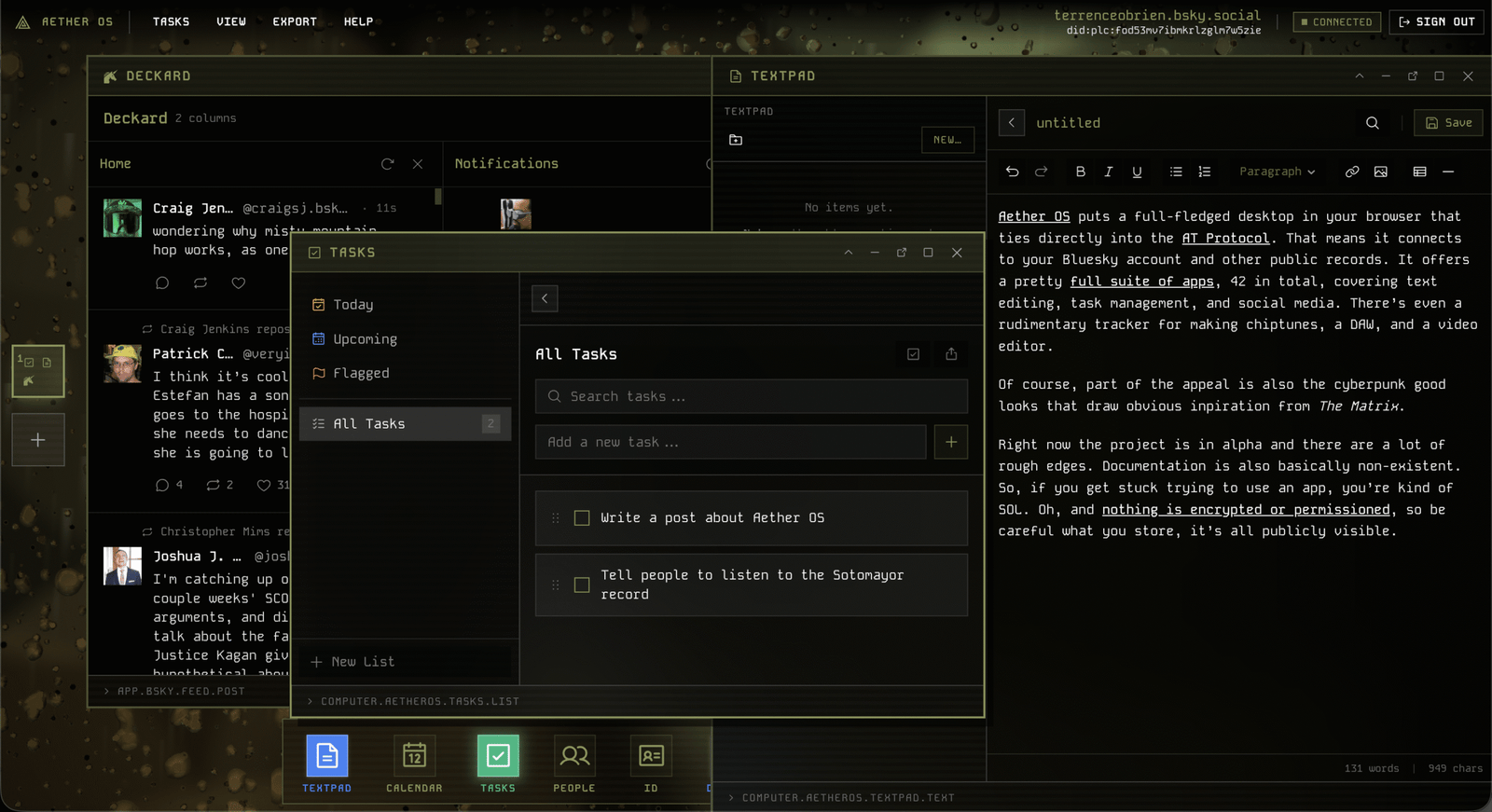 Aether OS is a computer in a browser built for the AT Protocol