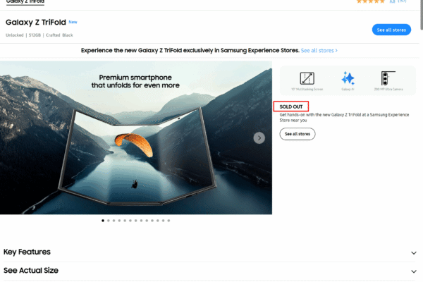 Samsung Discontinues Galaxy Z TriFold Sales In The United States