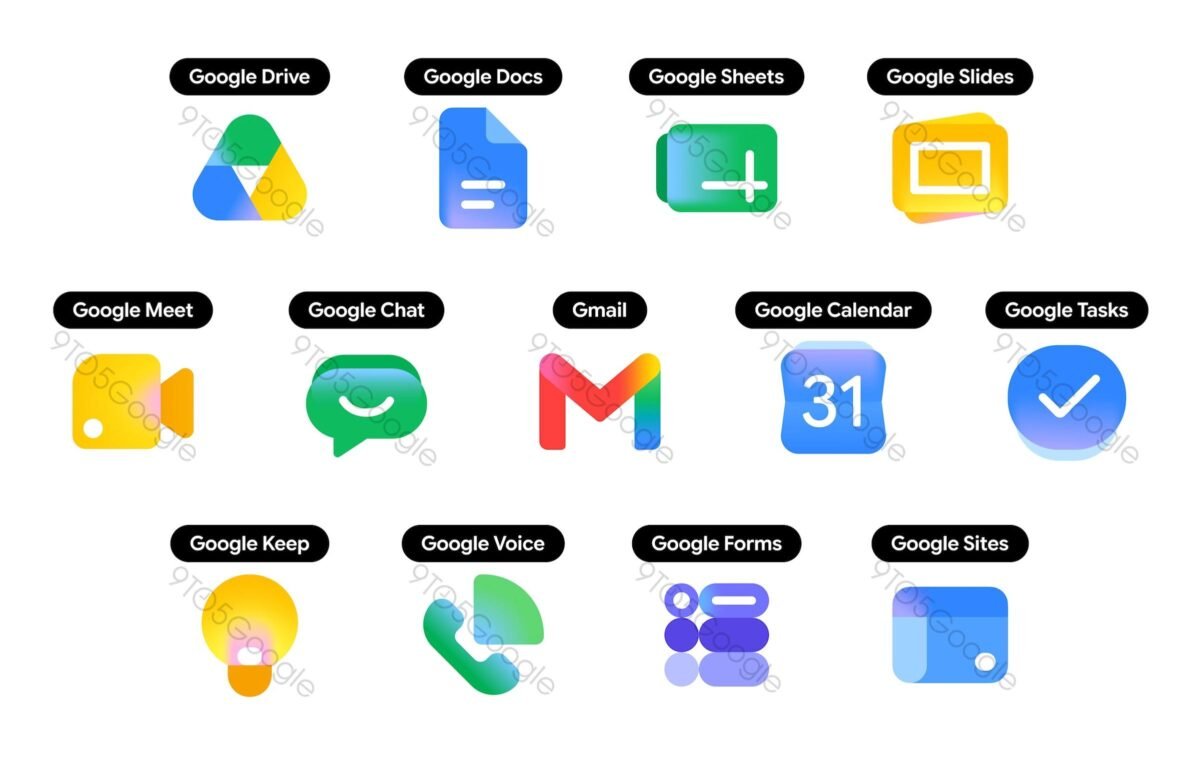 Google Is Redesigning Gmail, Drive, Calendar, and Meet Icons With Gradient Finishes