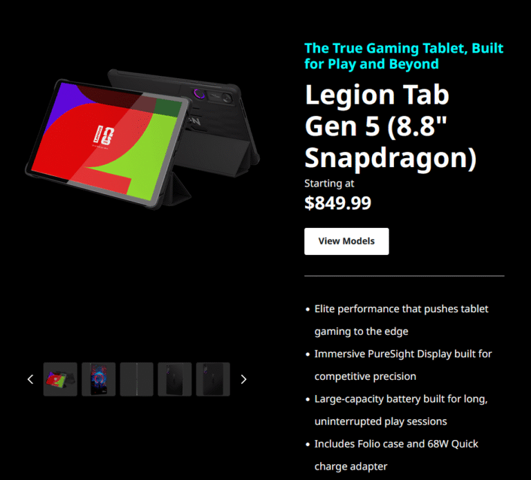 Lenovo Launches Legion Tab Gen 5 In the United States