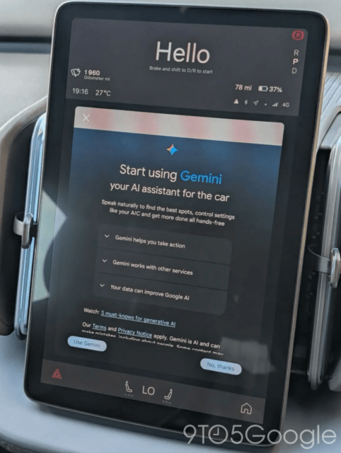 Gemini AI Officially Rolls Out To Android Automotive