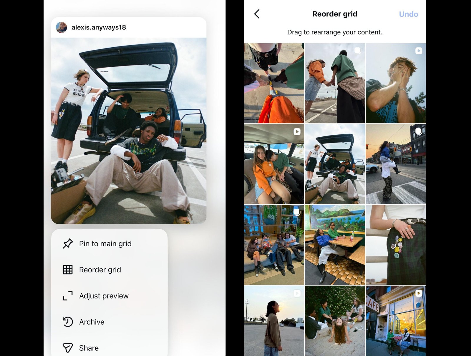 Instagram is finally letting everyone reorganize their profile grid