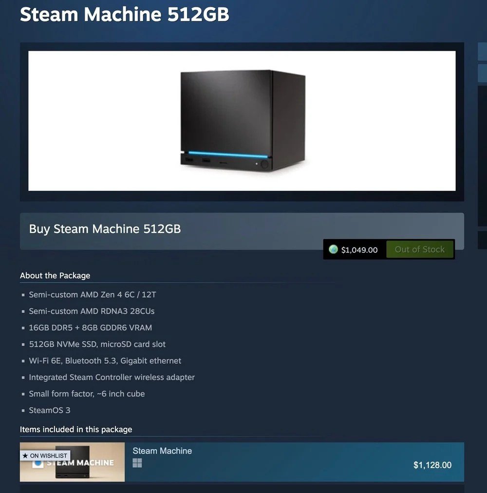 Steam Machine: Official Pricing And Reservation System Detailed