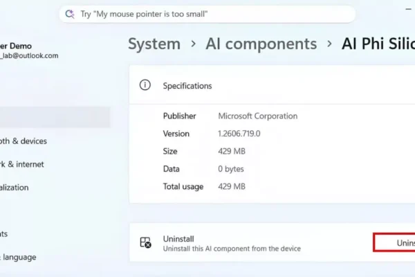 Windows 11 Insider Build Adds AI Model Management Page With Limited Uninstall Support